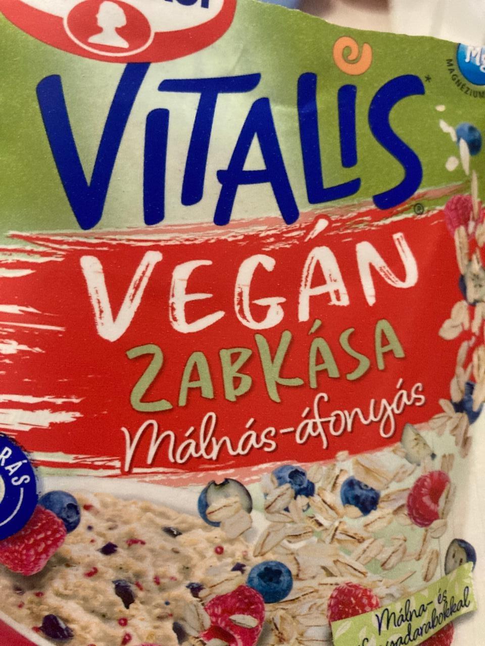 Képek - Vitalis vegán zabkása Málnás-áfonyás Dr.Oetker