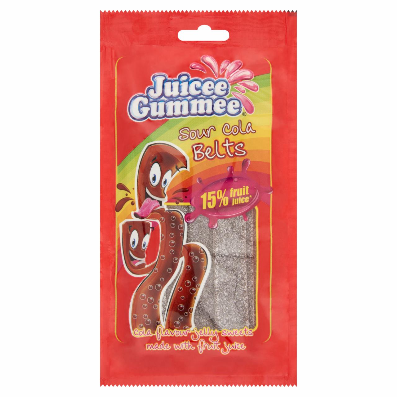 Képek - Juicee Gummee Sour Cola Belts gyümölcsös ízű gumicukor 85 g