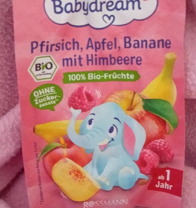 Képek - Pfirsich, apfel, banane mit himbeere Babydream