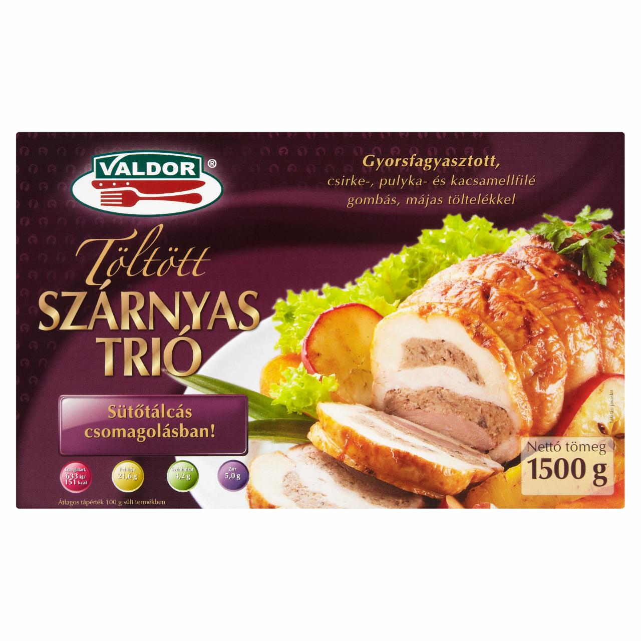 Képek - Valdor gyorsfagyasztott töltött szárnyas trió 1500 g