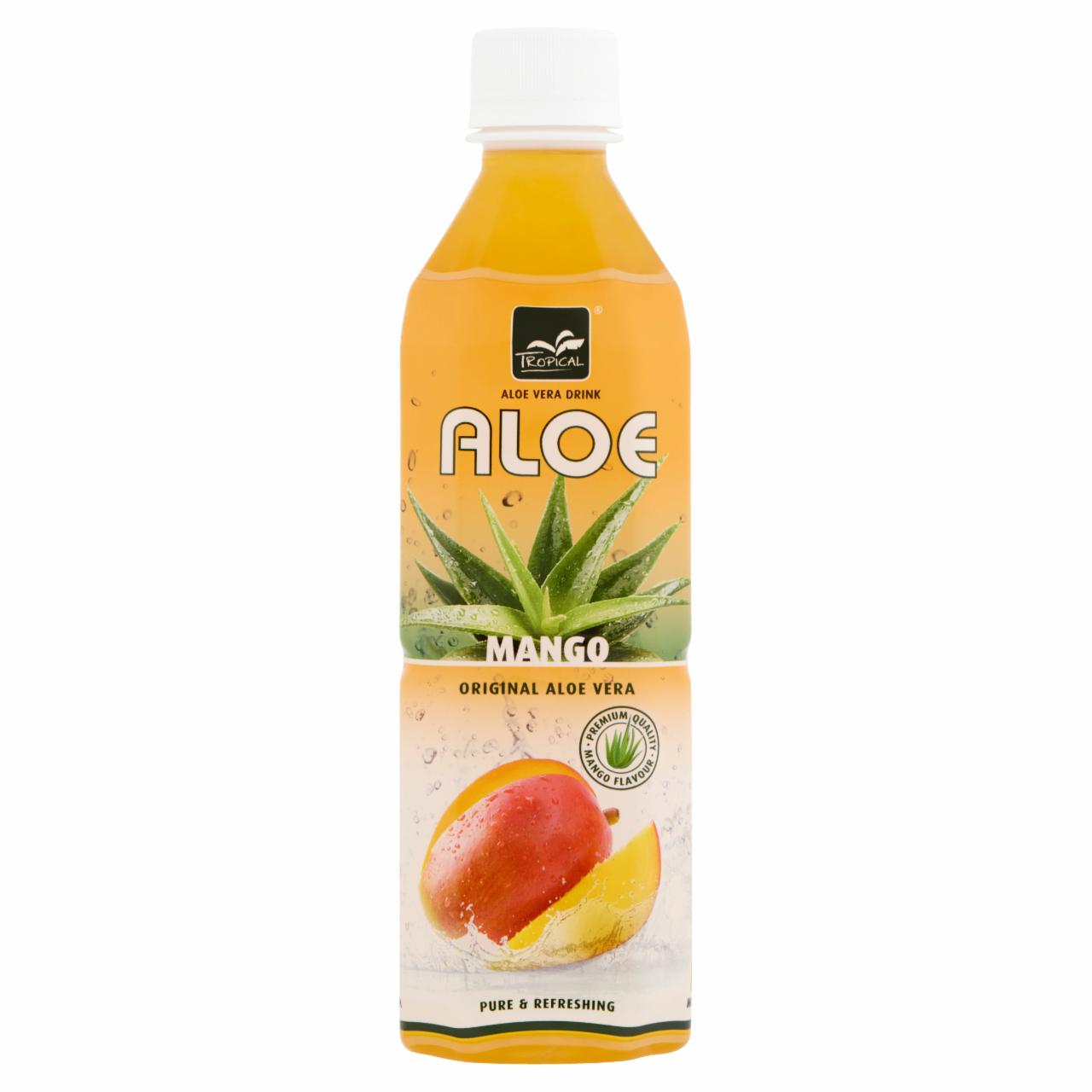 Képek - Tropical mangó ízesítésű szénsavmentes üdítőital aloe verával 500 ml