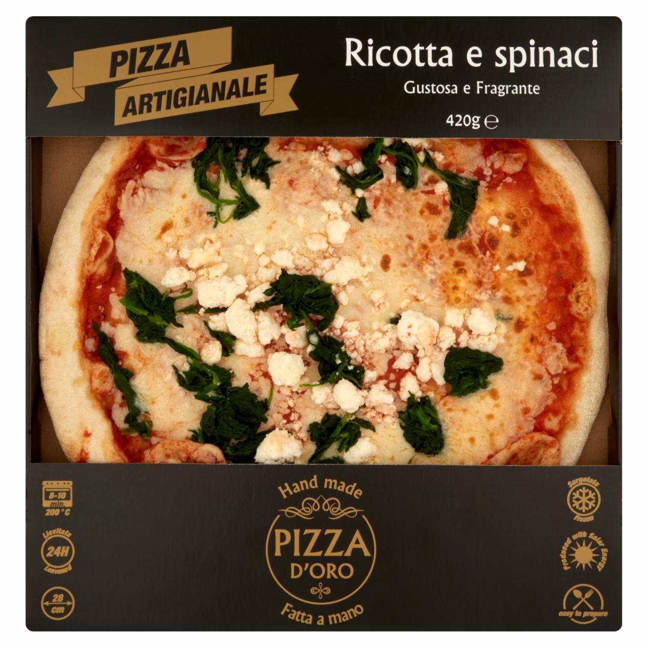 Képek - Pizza D'Oro Ricotta e spinaci gyorsfagyasztott kézműves pizza 420 g
