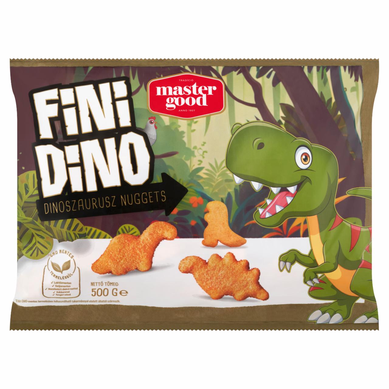 Képek - Master Good Fini Dino Dinoszaurusz Nuggets gyorsfagyasztott panírozott csirke mellhús 500 g