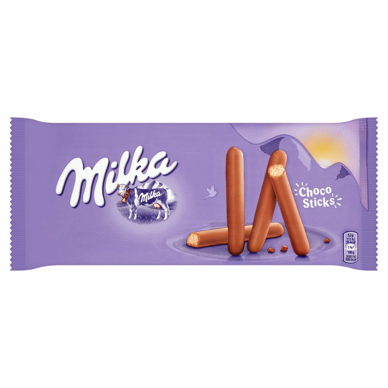 Képek - Milka Choco Sticks alpesi tejcsokoládéba mártott keksz 112 g