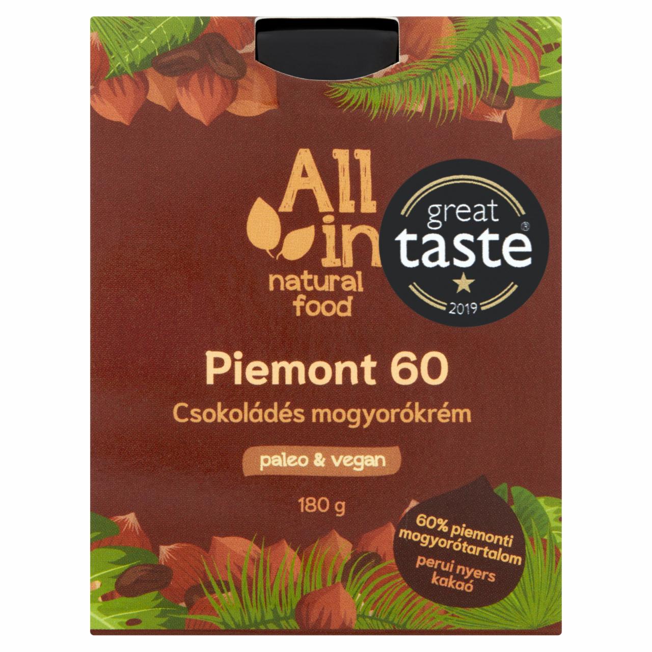 Képek - ALL IN natural food Piemont 60 csokoládés mogyorókrém 180 g