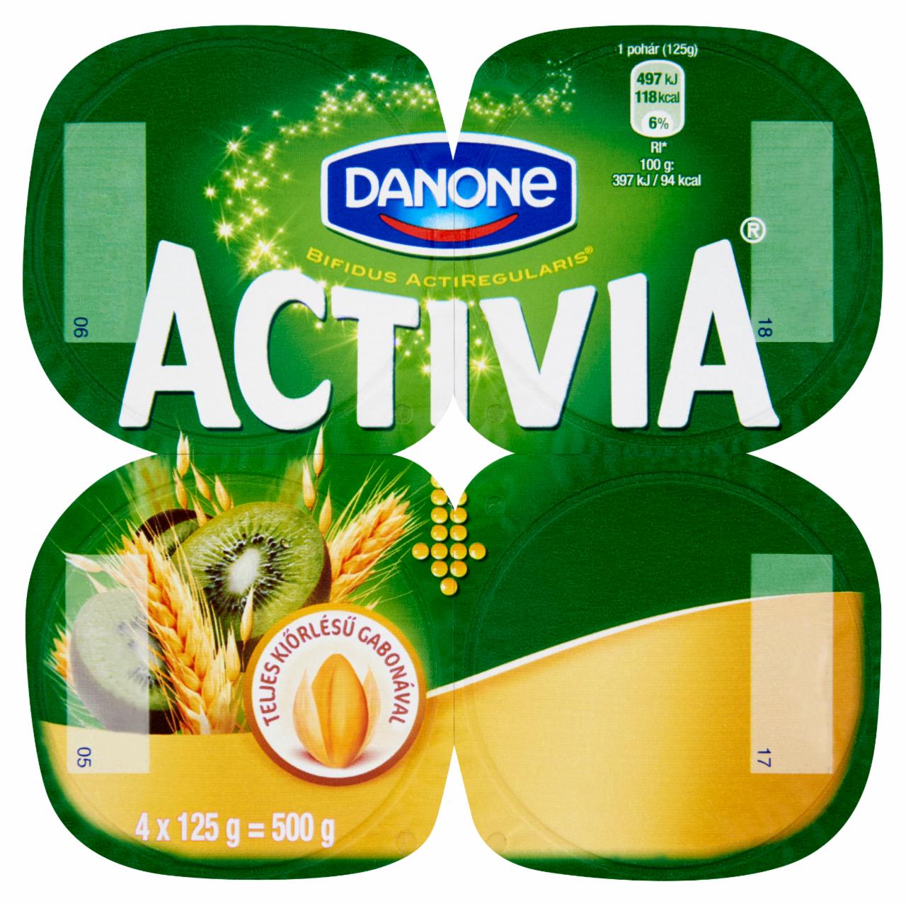 Képek - Danone Activia élőflórás, zsírszegény joghurt kiwivel és teljes kiőrlésű gabonával 4 x 125 g