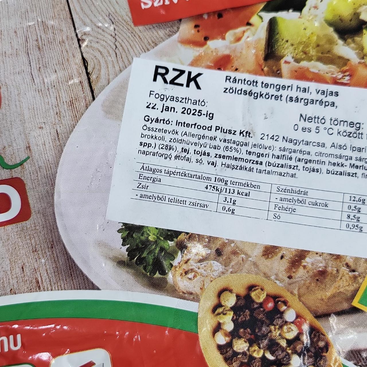 Képek - Rántott tengeri hal vajas zöldségköret sárgarépa Interfood