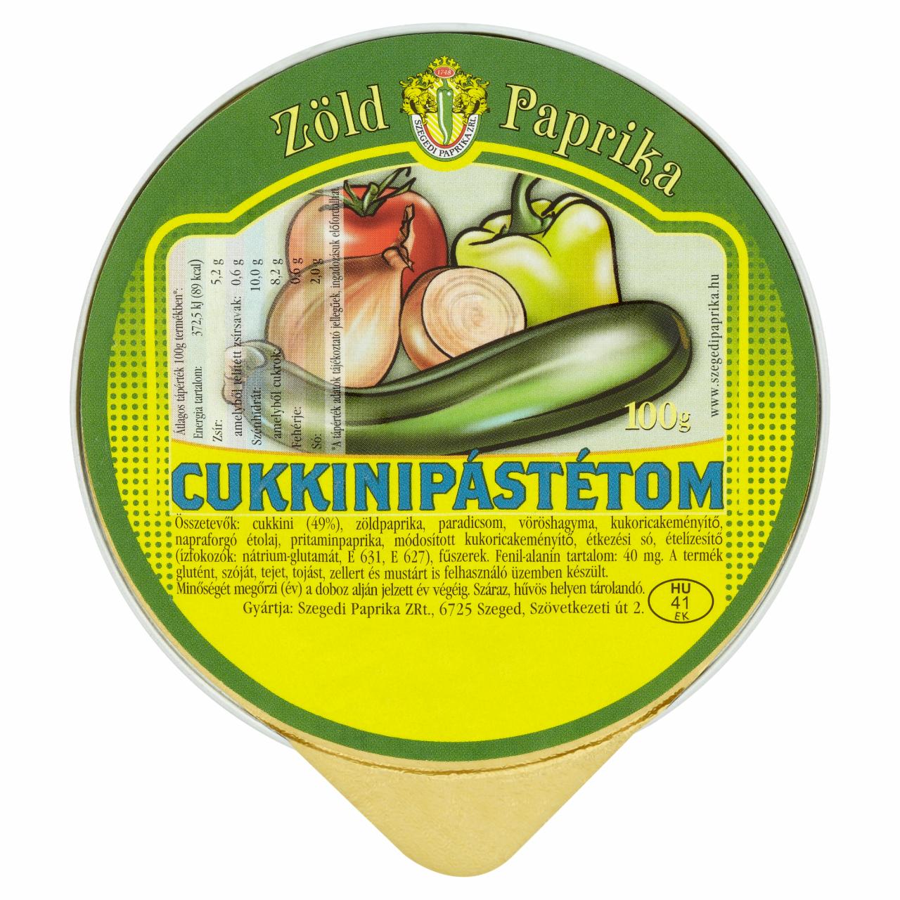 Képek - Zöld Paprika cukkinipástétom 100 g