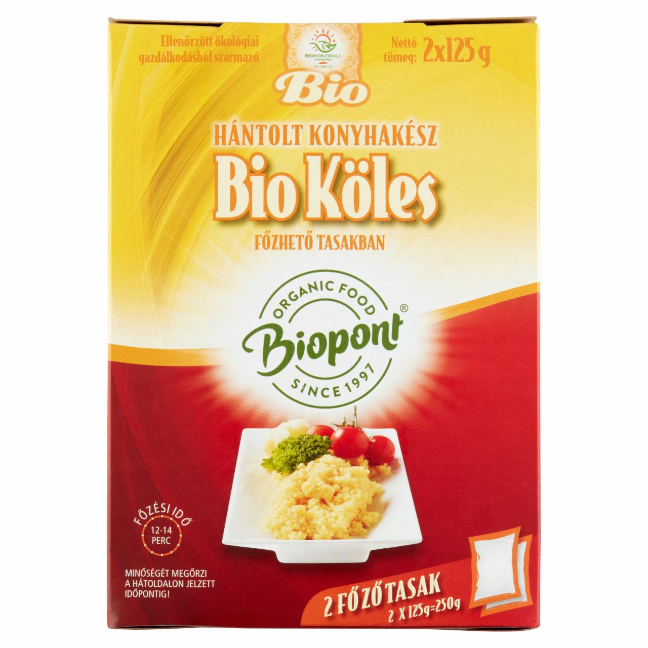 Képek - Biopont hántolt konyhakész BIO köles főzhető tasakban 2 x 125 g (250 g)