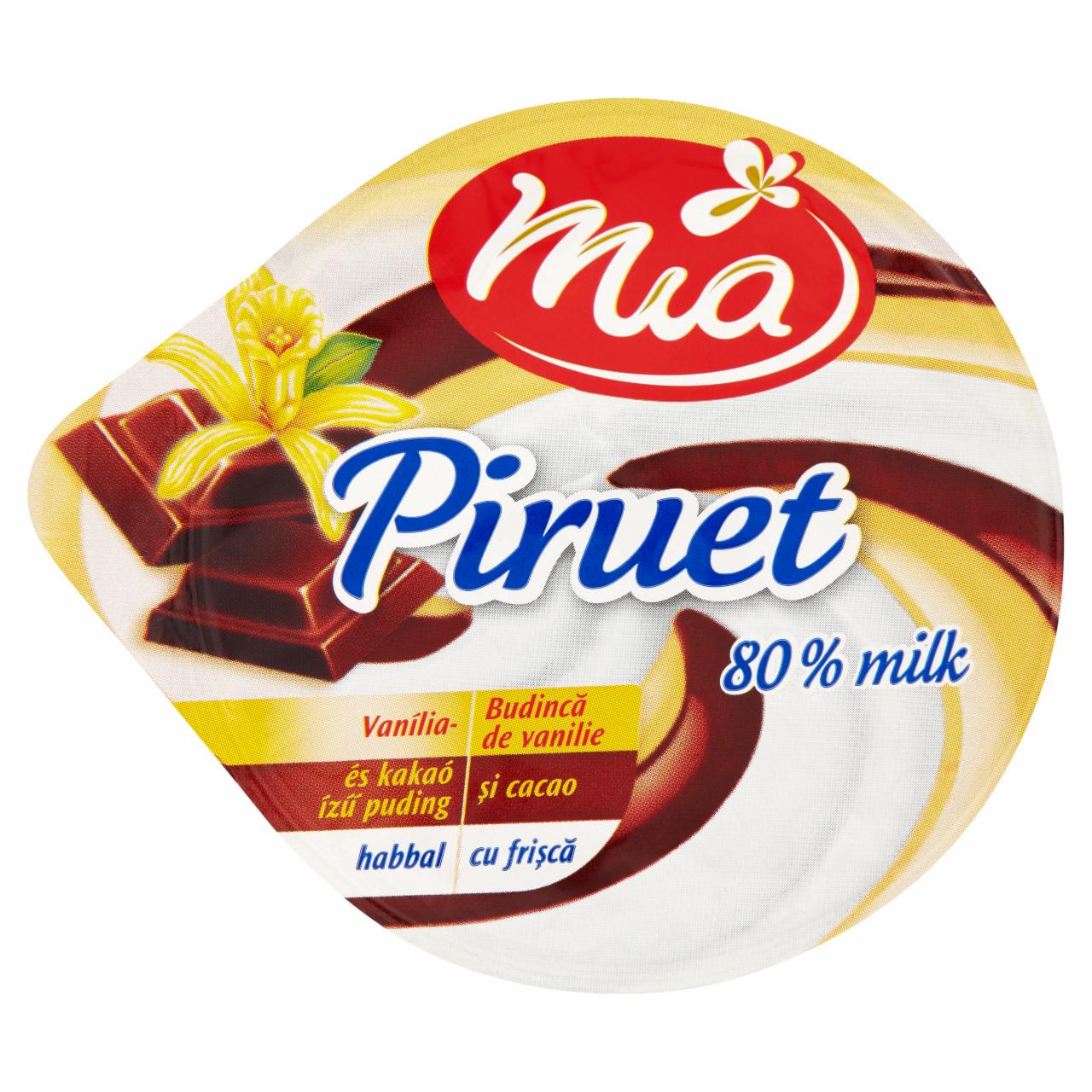 Képek - Mia Piruet vanília- és kakaó ízű puding habbal 120 g