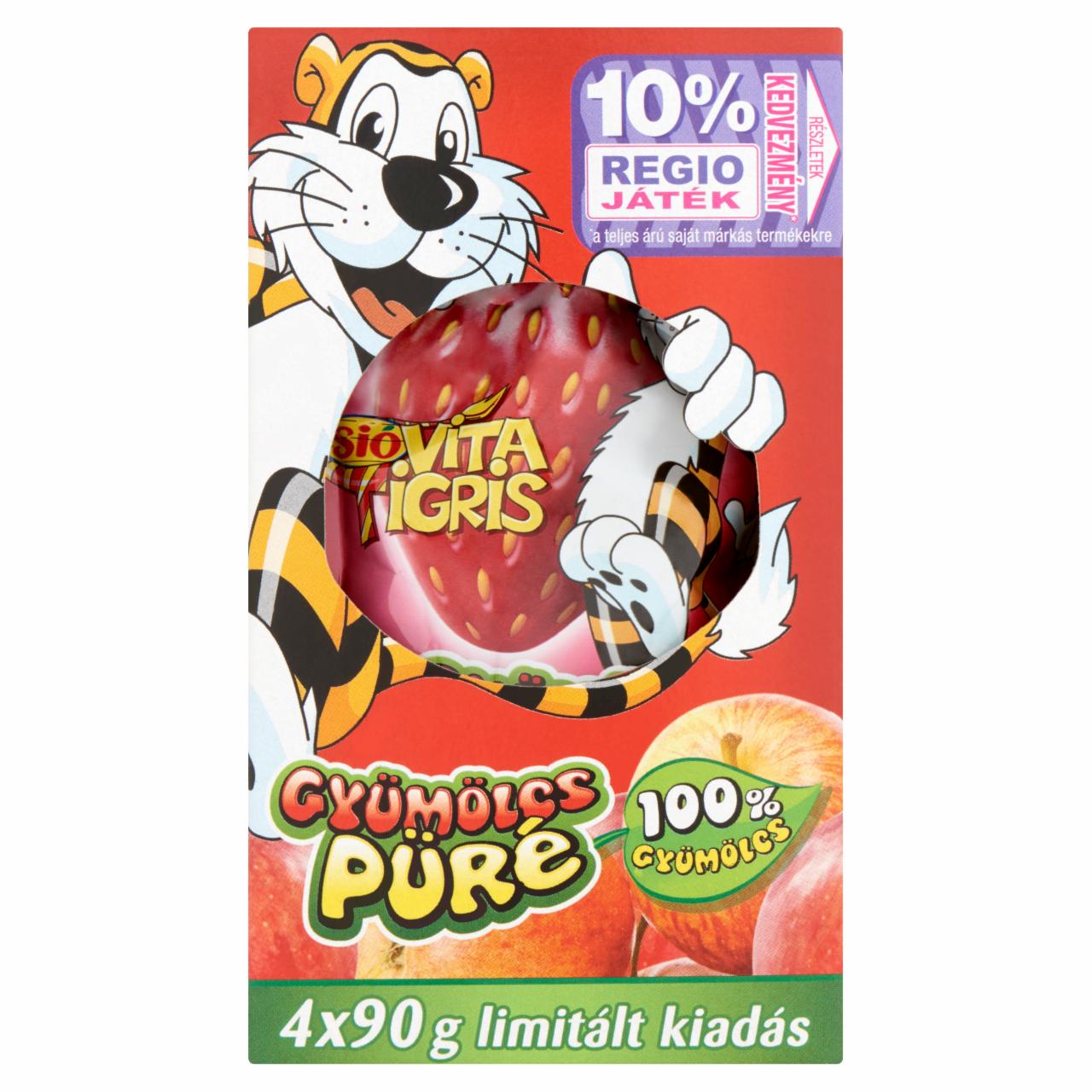 Képek - Sió Vitatigris gyümölcs püré eper pürével 4 x 90 g