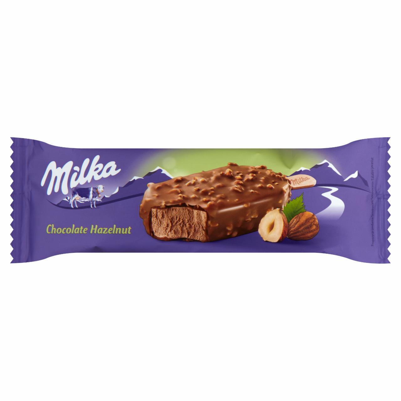 Képek - Milka csokoládés-mogyorós jégkrém tejcsokoládéval bevonva, pörkölt tört mogyoróval 100 ml