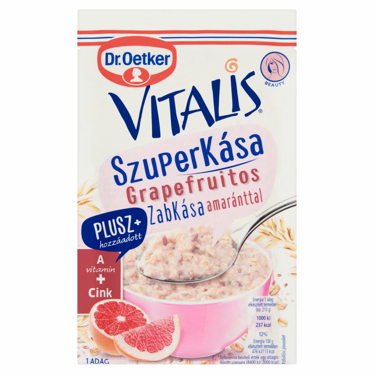 Képek - Dr. Oetker Vitalis Szuperkása grapefruitos zabkása alappor amaránttal 60 g