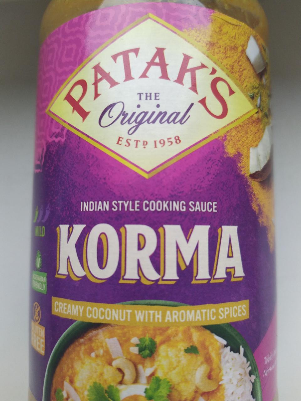 Képek - Patak's Korma tejszínes kókuszos szósz aromás fűszerekkel 450 g