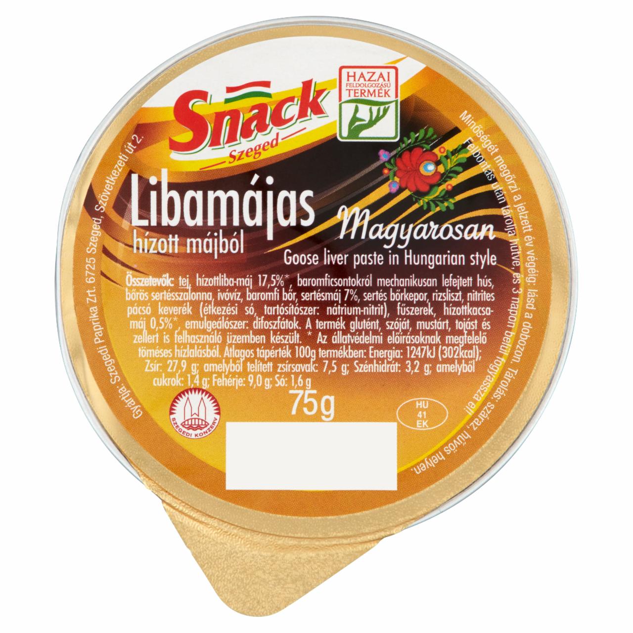 Képek - Snack Szeged libamájas hízott májból magyarosan 75 g