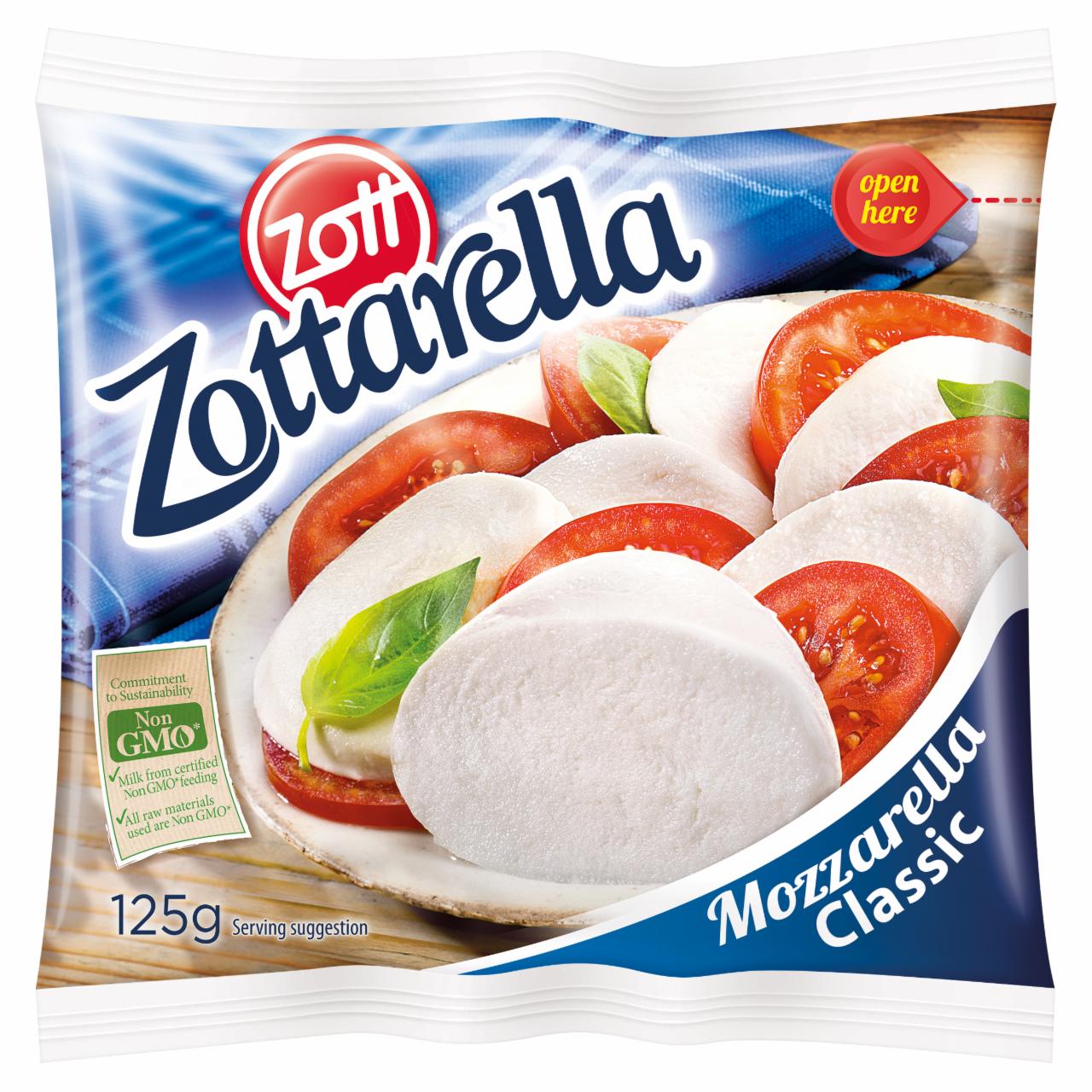Képek - Zott Zottarella Classic zsíros, lágy mozzarella sajt sós lében 125 g