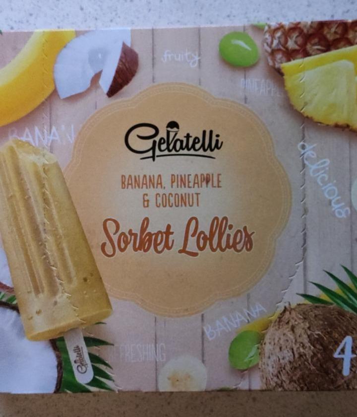 Képek - Gyümölcsszorbé banánból, ananászból és kókuszból Gelatelli