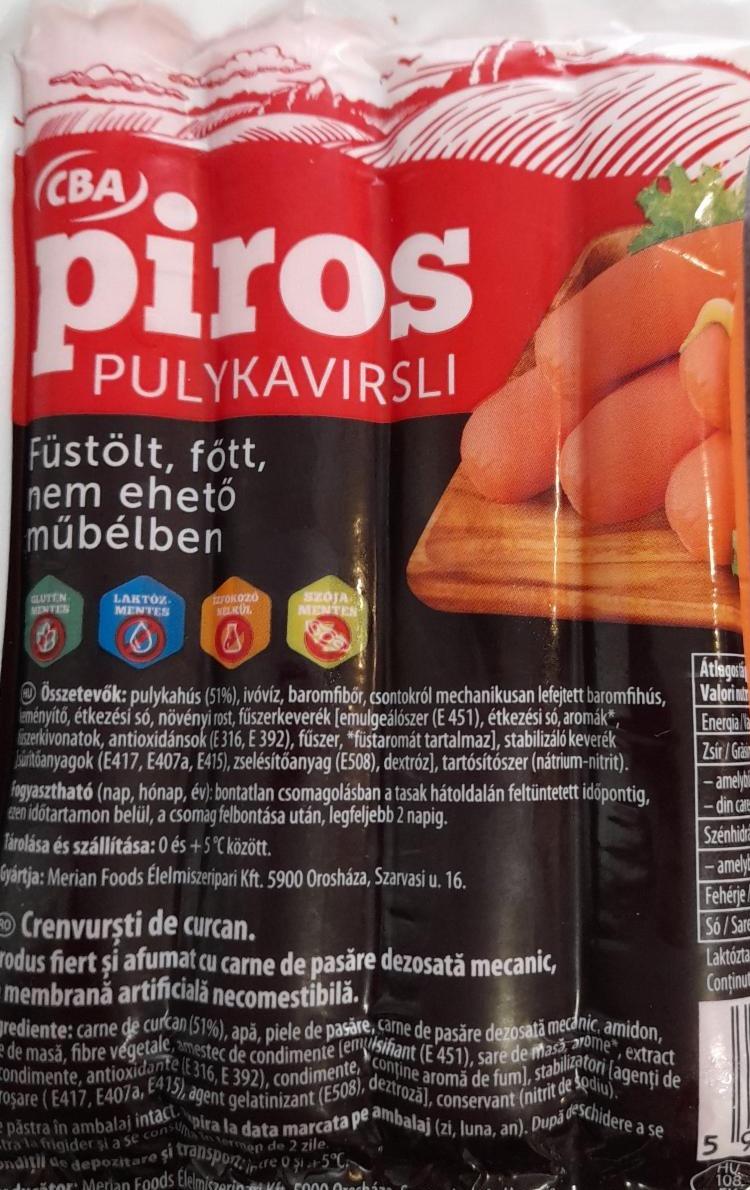 Képek - Piros pulykavirsli CBA