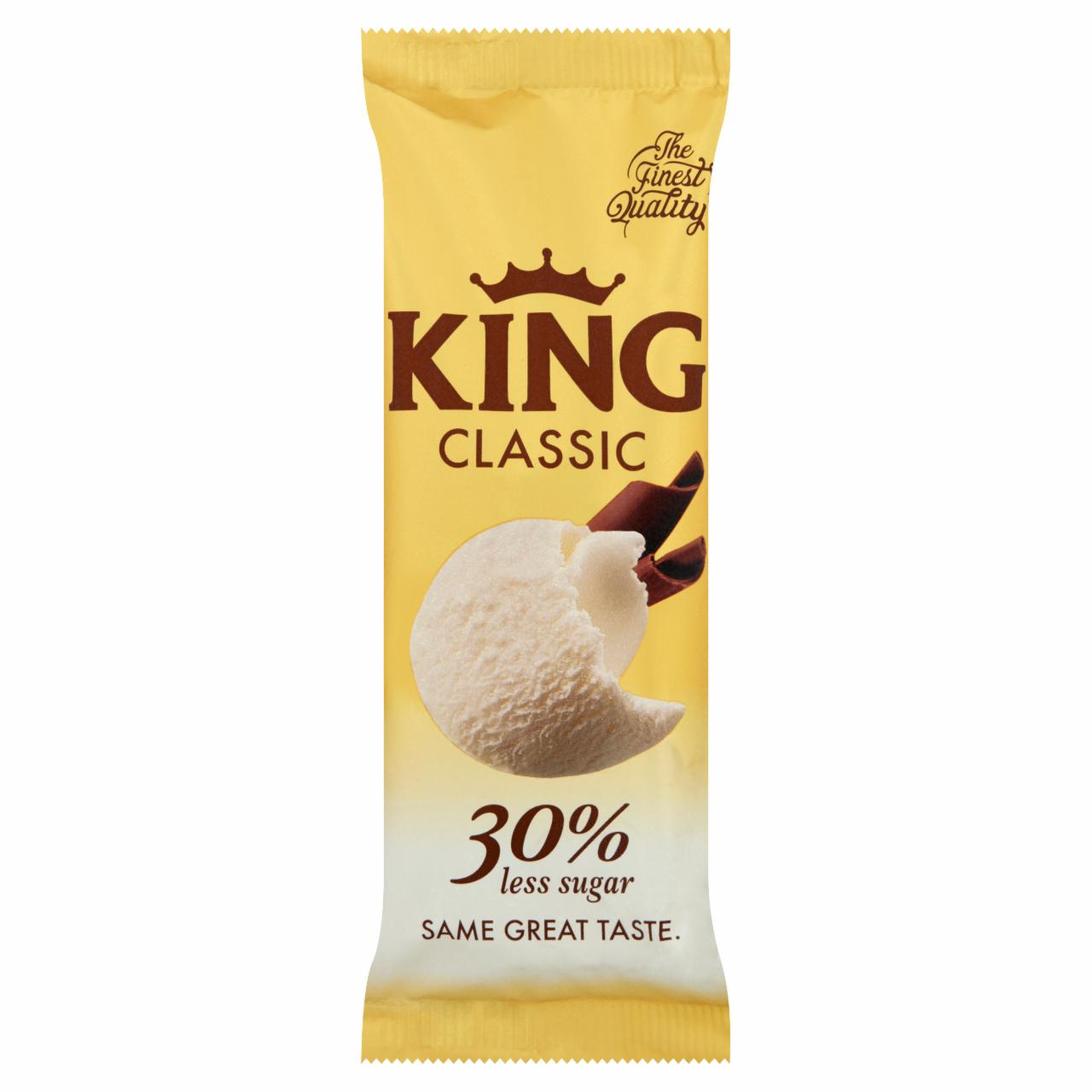 Képek - Ledo King Classic vanília ízű jégkrém tejcsokoládé bevonattal csökkentett cukortartalommal 110 ml