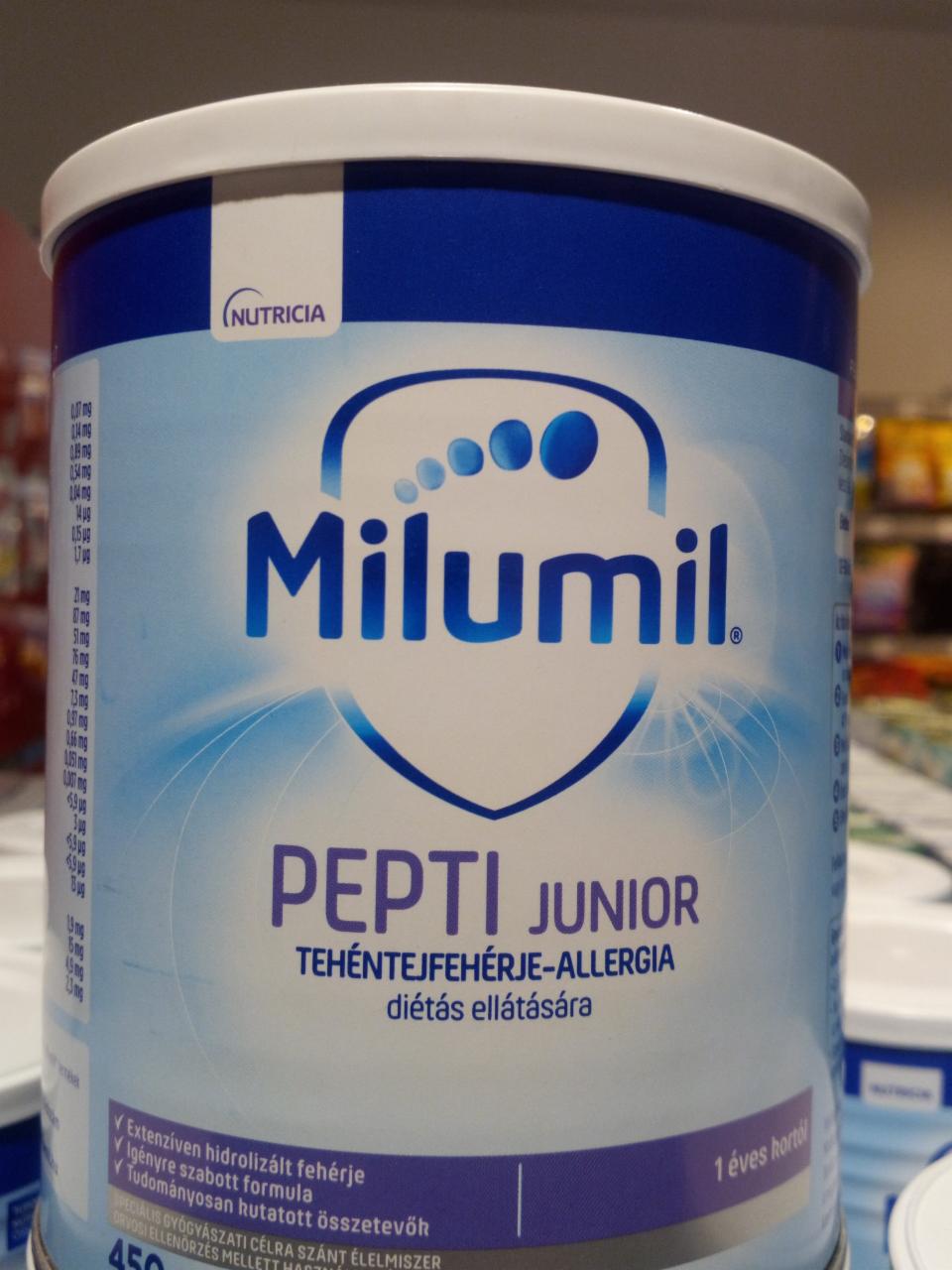 Képek - Pepti junior speciális gyógyászati célra szánt élelmiszer Milumil