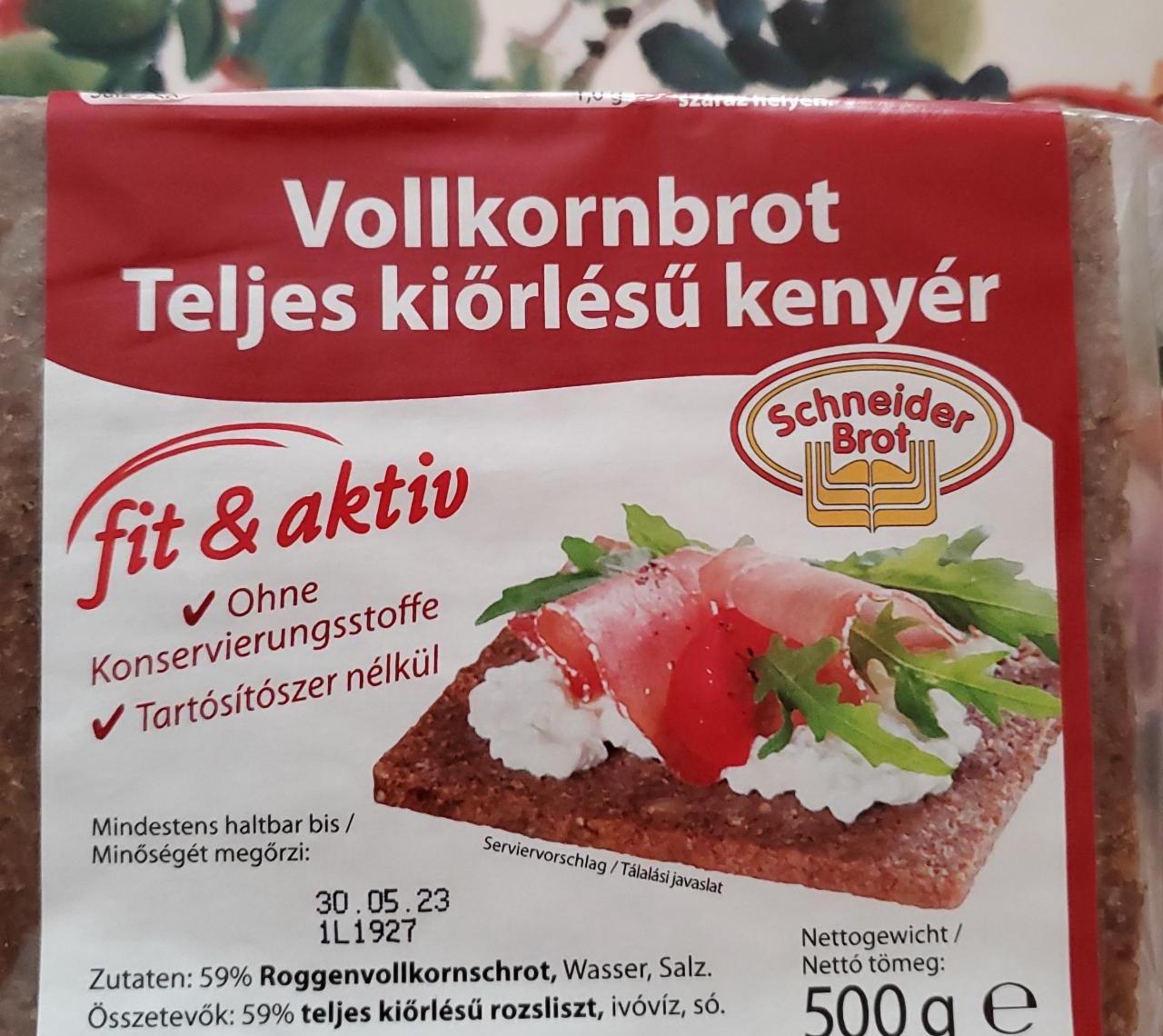 Képek - Vollkornbrot Teljes kiőrlésű kenyér Schneider Brot