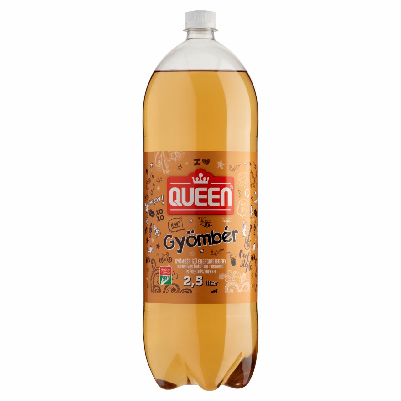 Képek - Queen gyömbér ízű energiaszegény szénsavas üdítőital cukorral és édesítőszerekkel 2,5 l