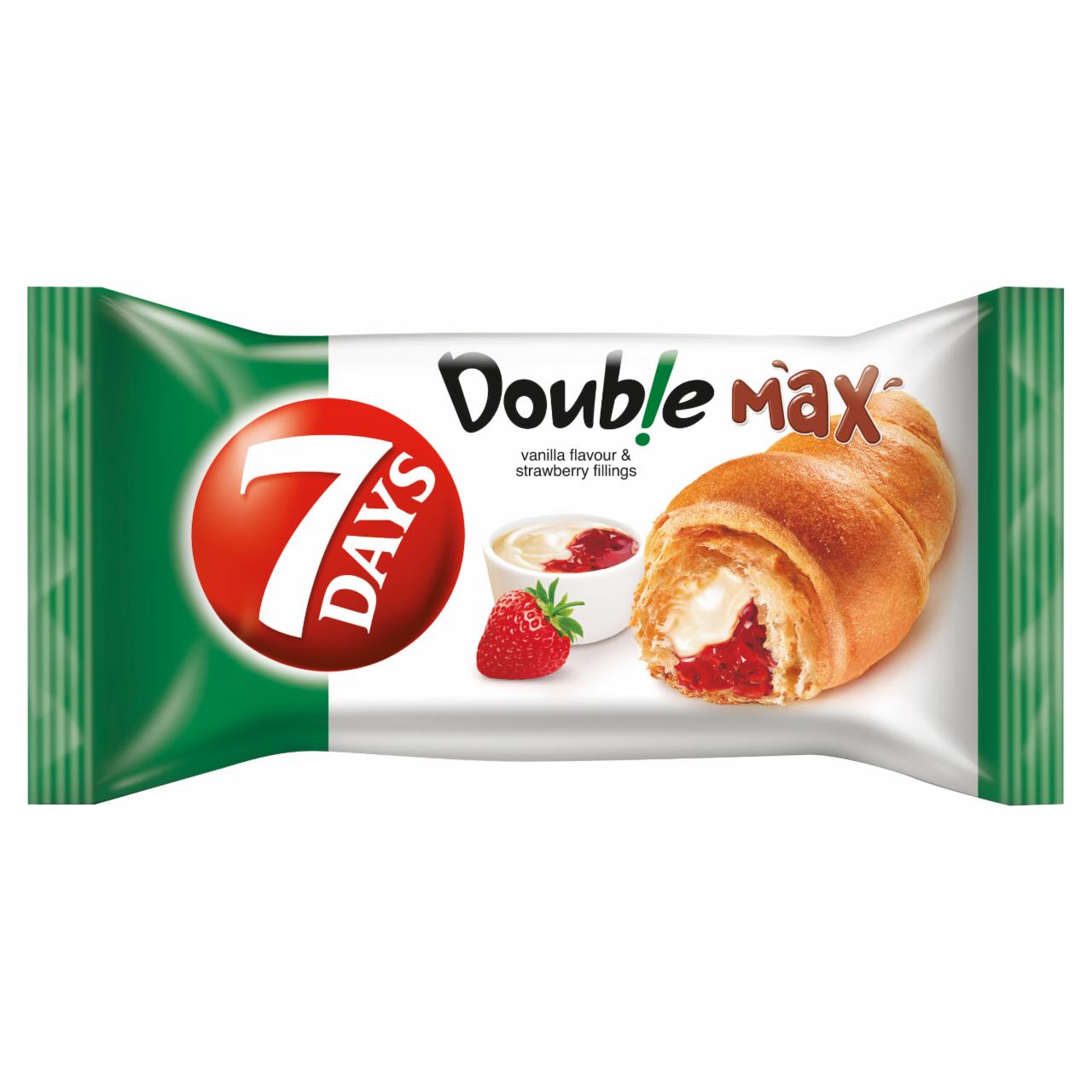 Képek - 7DAYS Double Max croissant vanília ízű és eper töltelékkel 80 g