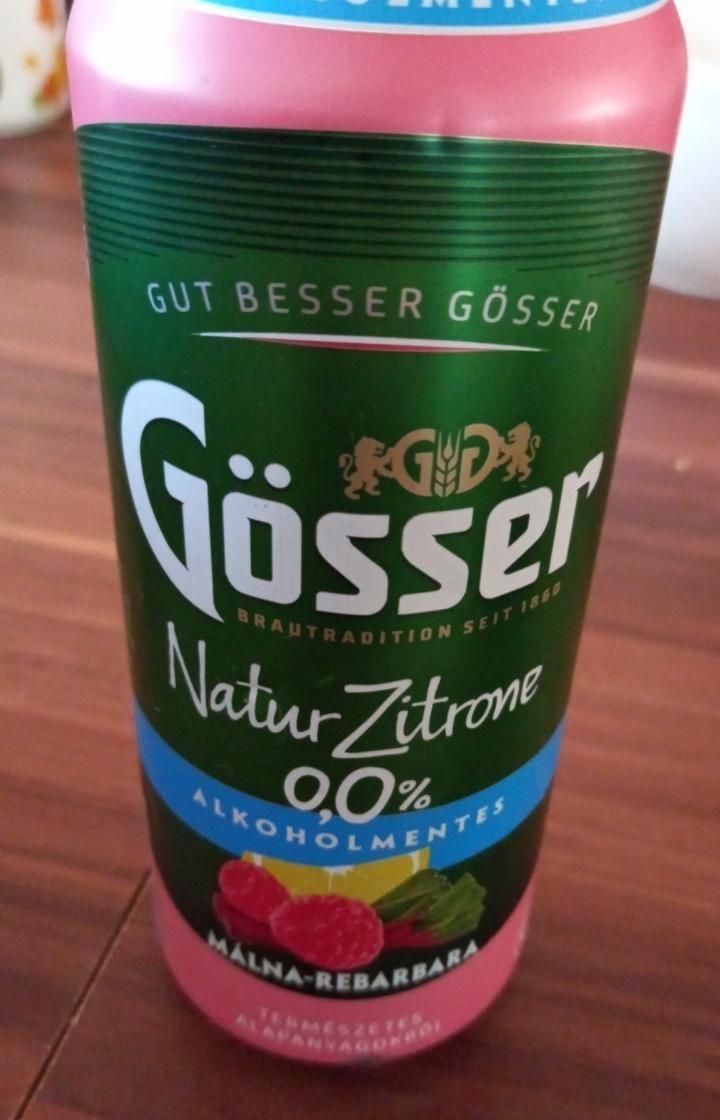 Képek - Gösser Natur Zitrone málna-rebarbara ízű alkoholmentes sörital 0,5 l