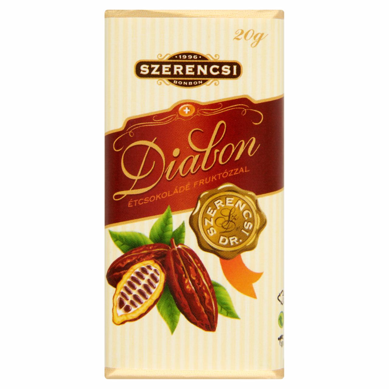 Képek - Szerencsi Diabon étcsokoládé fruktózzal 20 g