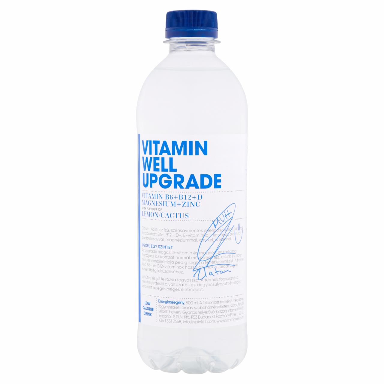 Képek - Vitamin Well Upgrade energiaszegény szénsavmentes citrom-kaktusz ízű üdítőital 500 ml