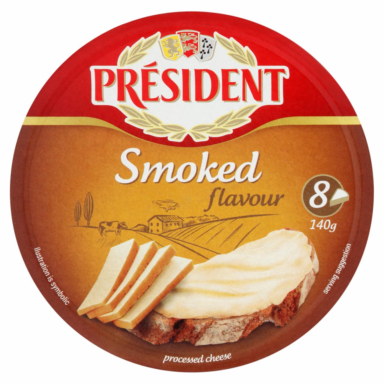 Képek - Président füst ízű kenhető zsíros ömlesztett sajtkészítmény 8 db 140 g