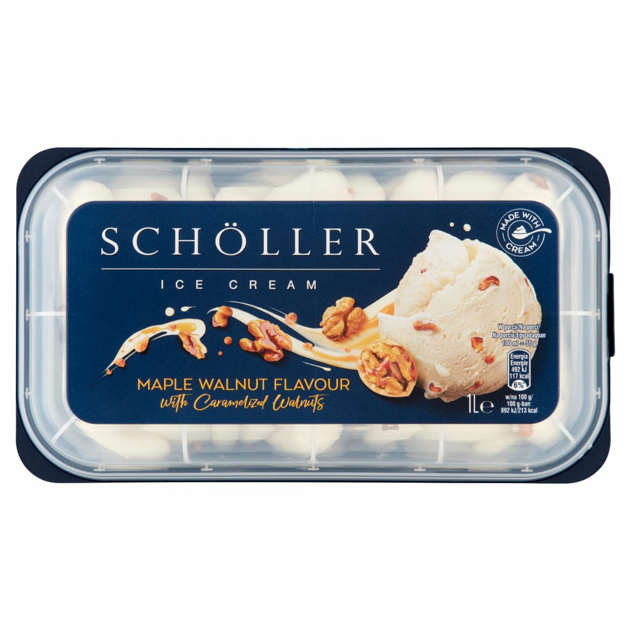 Képek - Schöller juharszirupízű tejes jégkrém karamellizált diódarabokkal 1000 ml