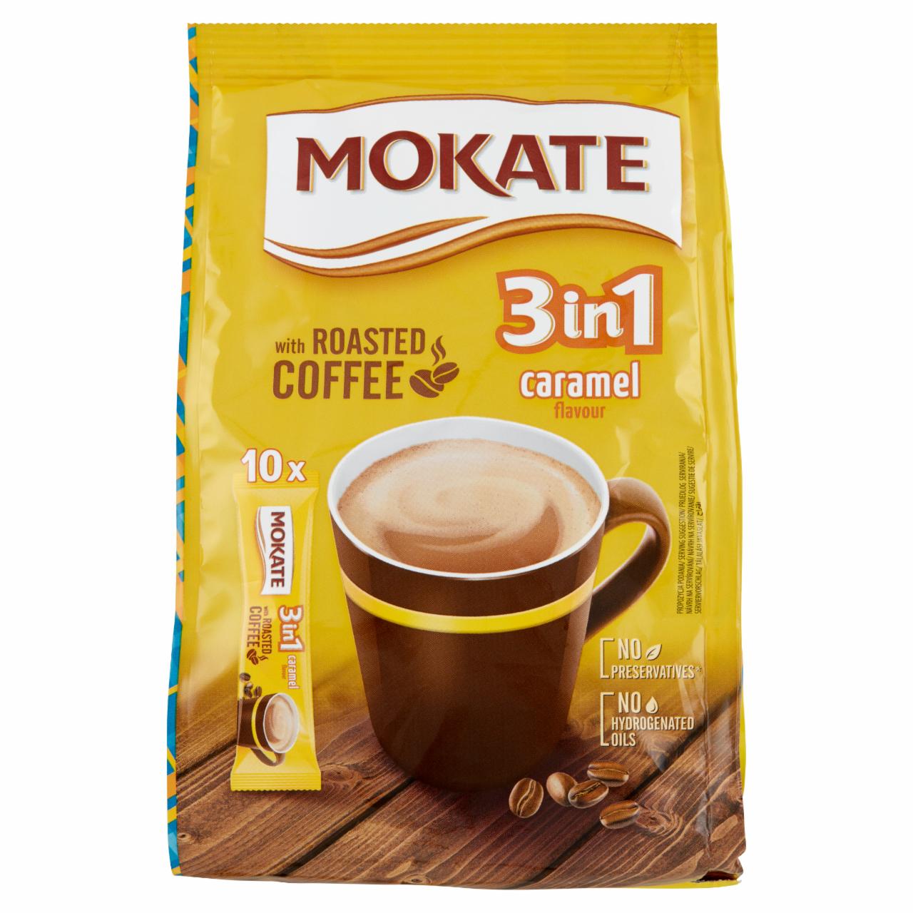 Képek - Mokate 3in1 azonnal oldódó kávéspecialitás karamell ízesítéssel 10 x 17 g (170 g)