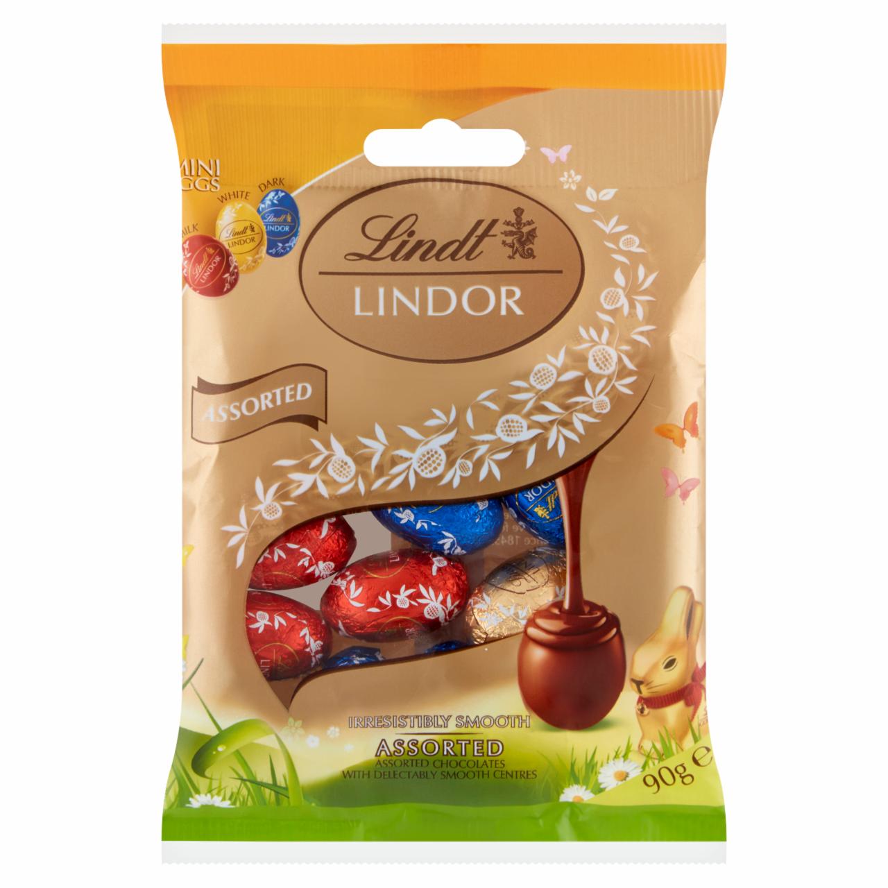 Képek - Lindt Lindor tej-, ét- és fehércsokoládé vegyesen, lágyan olvadó töltelékkel 90 g
