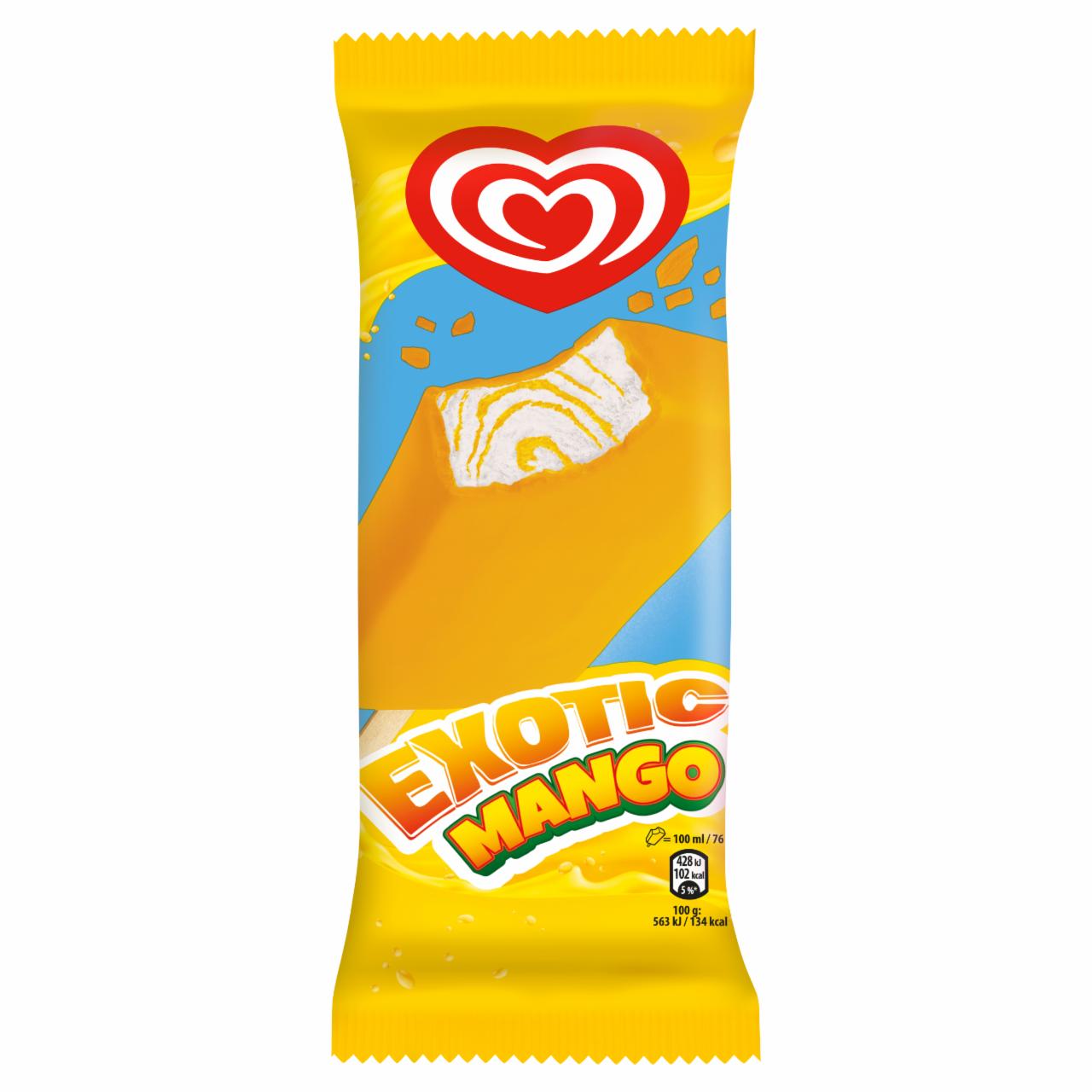Képek - Algida Exotic Mango tejszínes vanília ízű jégkrém egzotikus gyümölcsös szószörvényekkel 100 ml