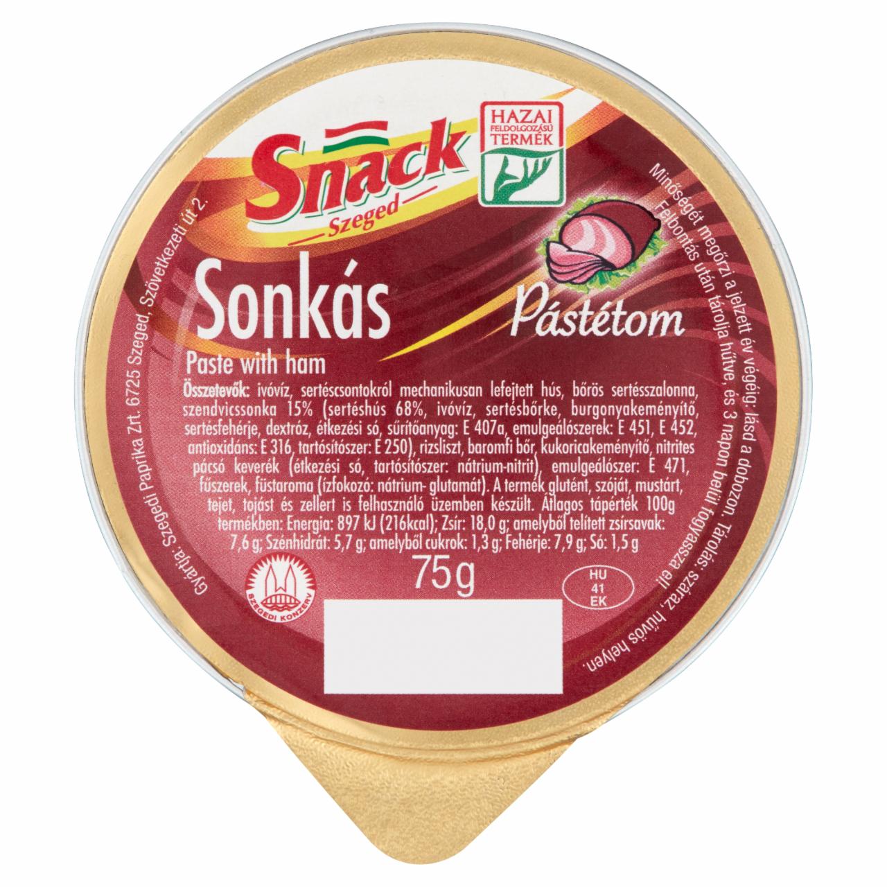 Képek - Snack Szeged sonkás pástétom 75 g