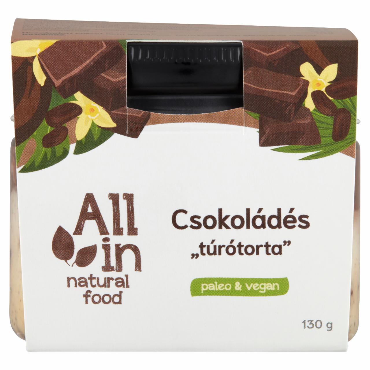 Képek - All in natural food csokoládés 'túrótorta' desszert 130 g