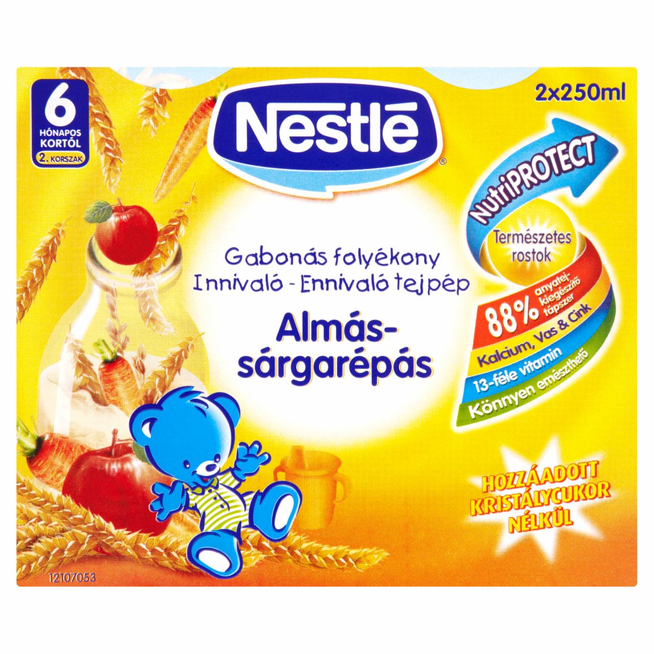 Képek - Nestlé almás-sárgarépás gabonás folyékony innivaló-ennivaló tejpép 6 hónapos kortól 2 x 250 ml