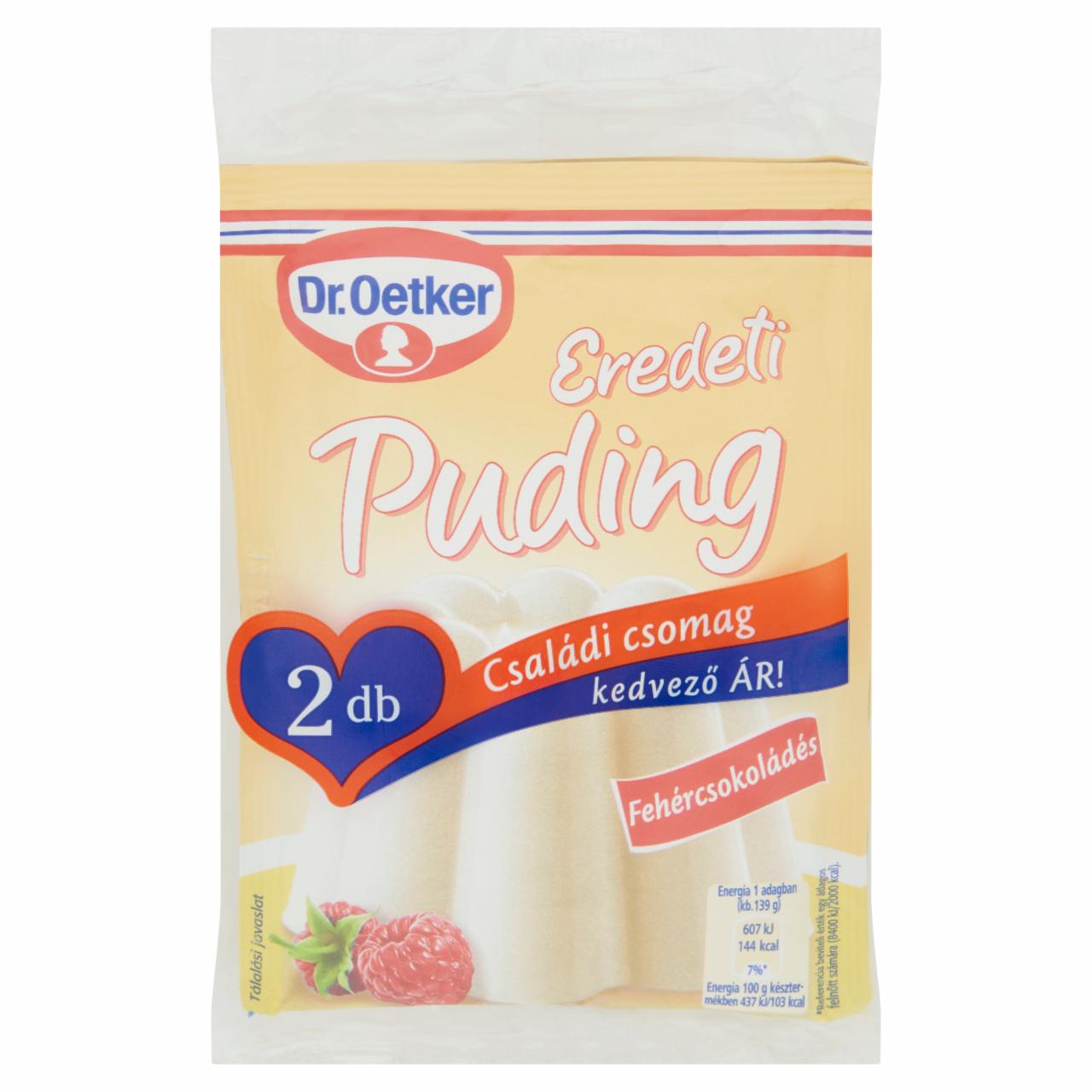 Képek - Dr. Oetker Eredeti Puding fehércsokoládés pudingpor 2 x 46 g