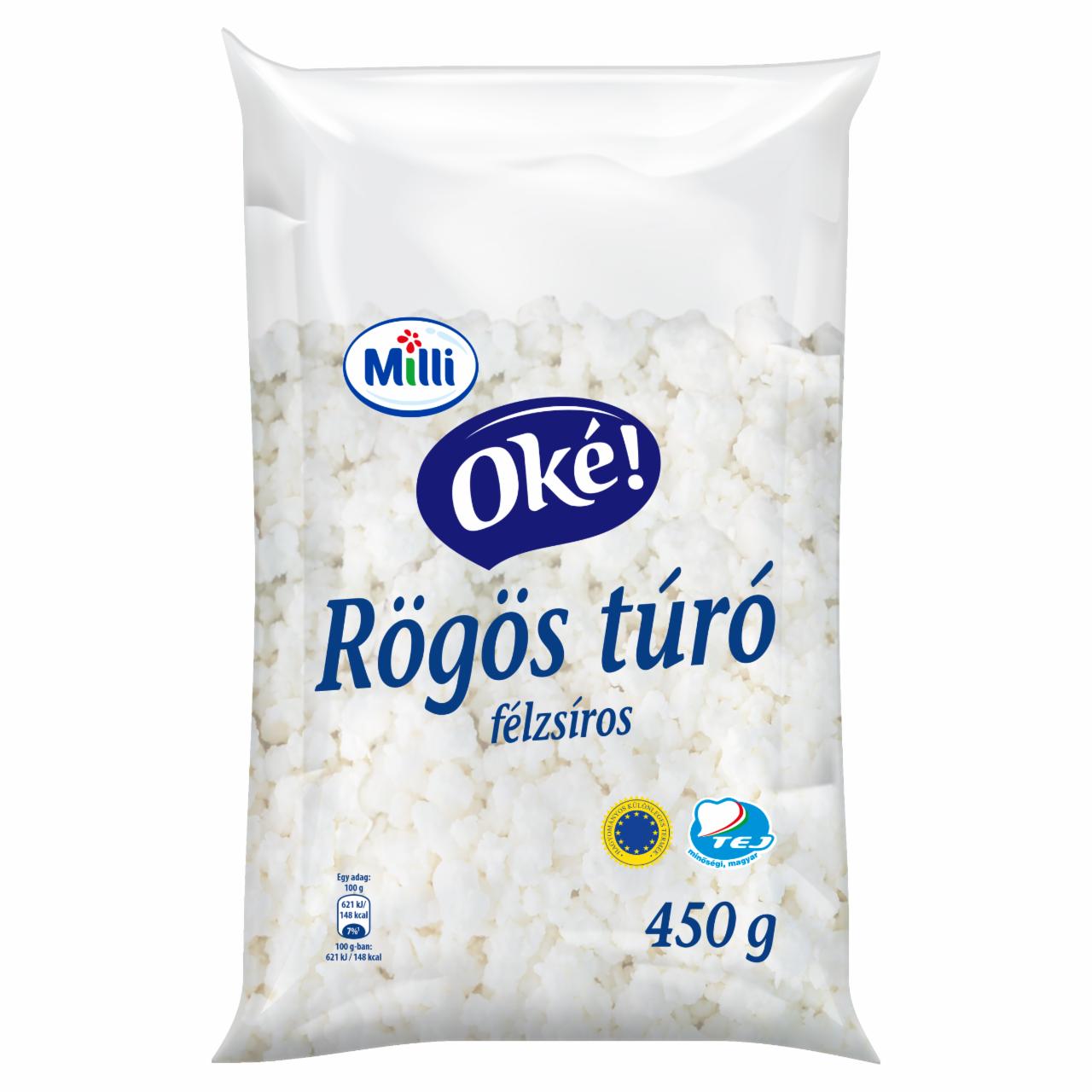 Képek - Milli Oké! félzsíros rögös túró 450 g