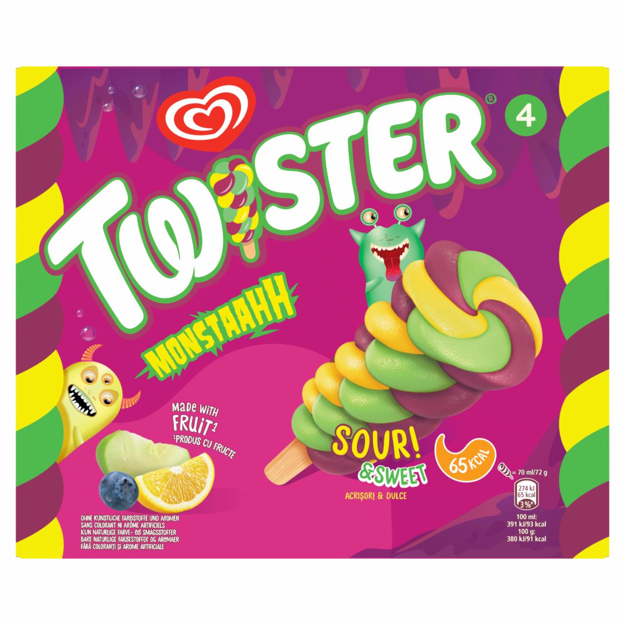 Képek - Twister Monstaahh citromos gyümölcsjégkrém 4 x 70 ml (280 ml)