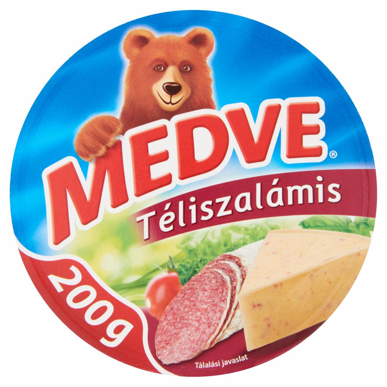 Képek - Medve Óriás téliszalámis kenhető, félzsíros ömlesztett sajt 6 x 33,3 g (200 g)