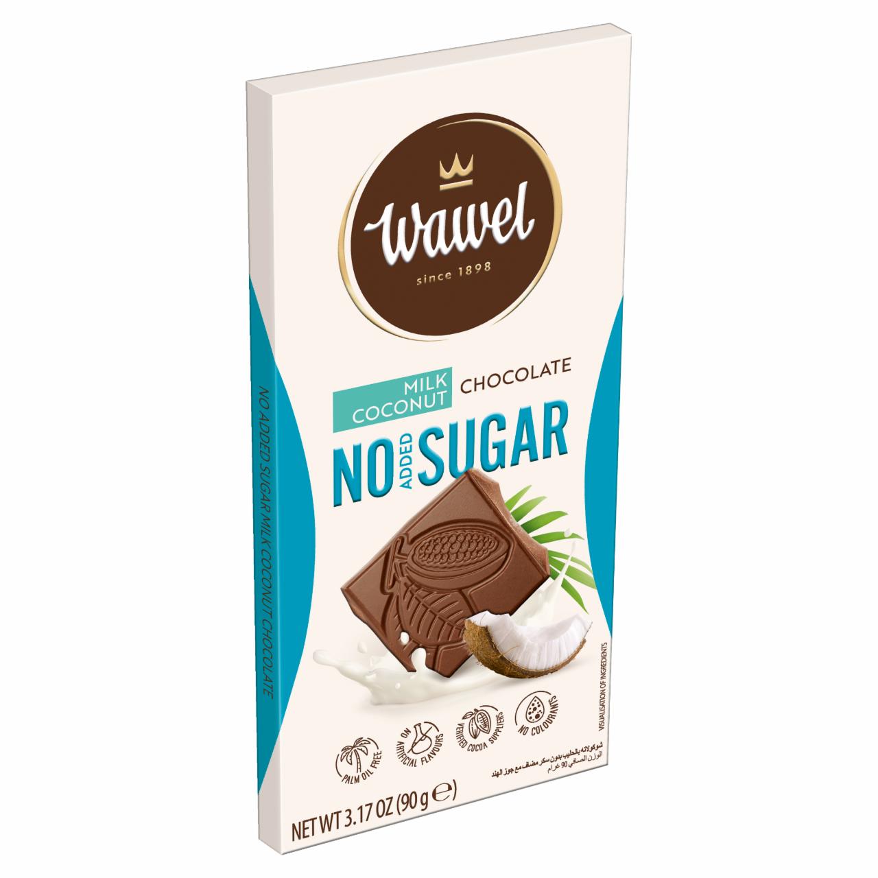 Képek - Wawel kókuszos tejcsokoládé, hozzáadott cukor nélkül, édesítőszerrel 90 g
