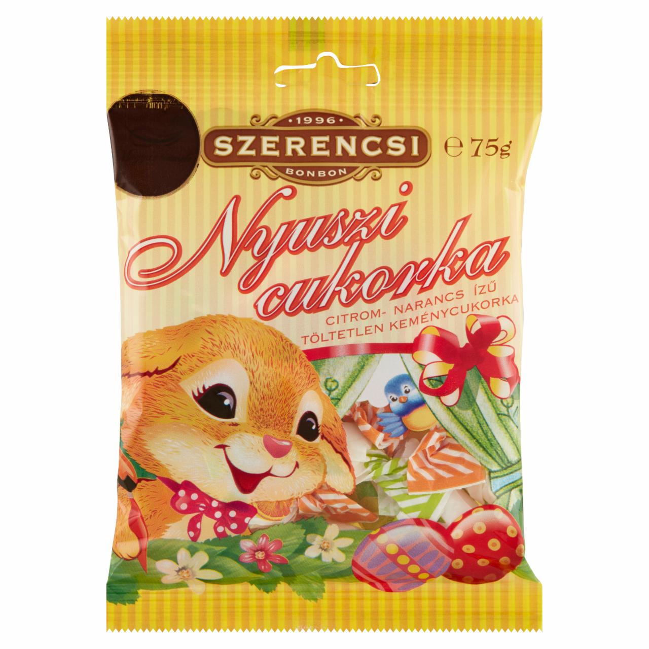 Képek - Szerencsi Nyuszi citrom-narancs ízű töltetlen keménycukorka 75 g