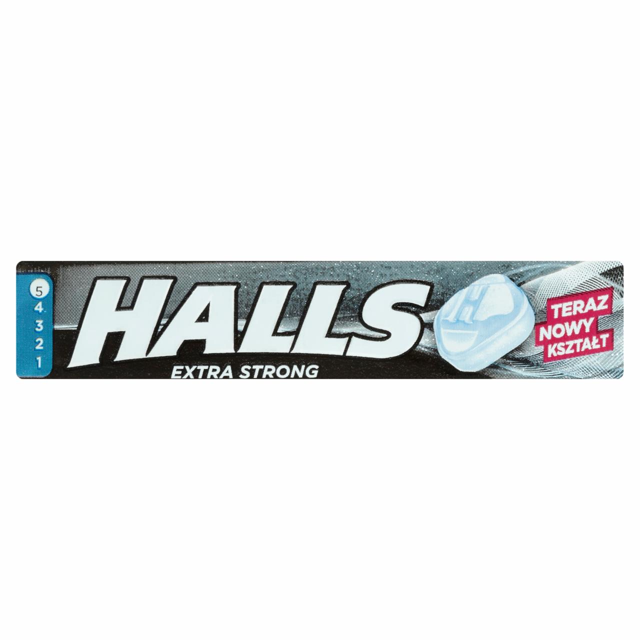 Képek - Halls extra erős mentol-eukaliptusz ízű töltetlen keménycukorka 33,5 g