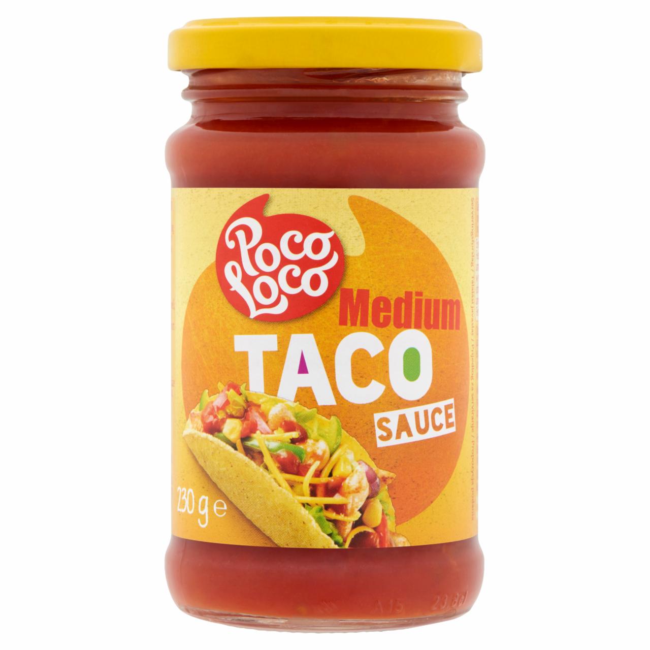 Képek - Poco Loco Taco Medium paradicsomszósz hagymával, zöld chilipaprikával és jalapeno paprikával 230 g
