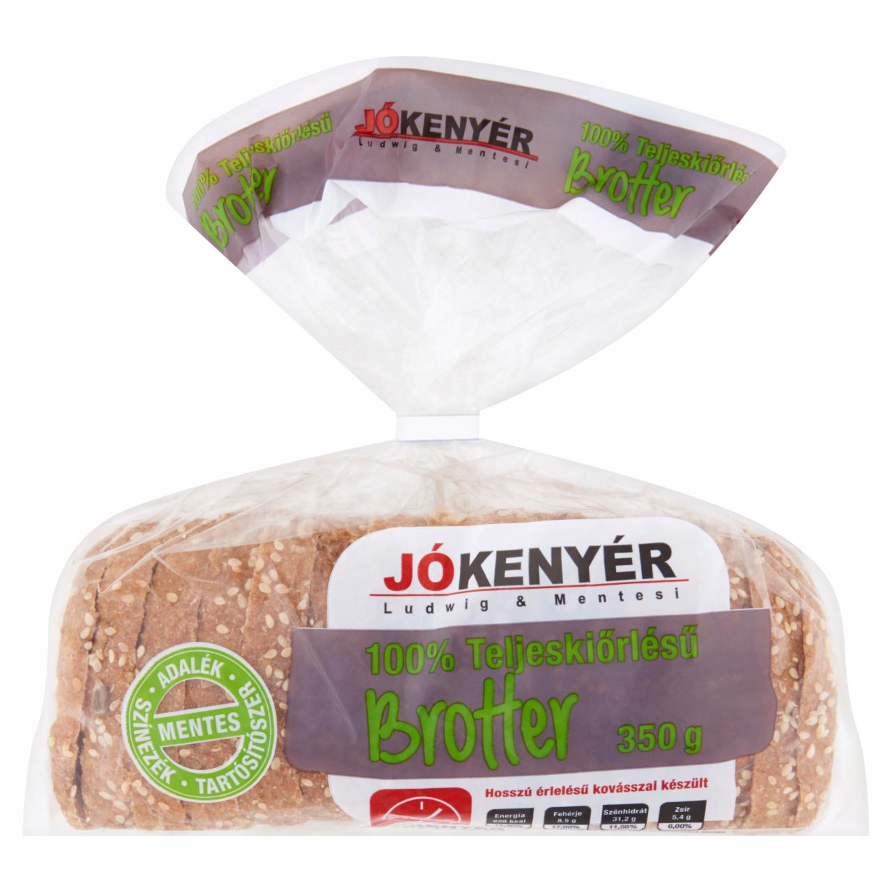 Képek - Jókenyér 100% teljes kiőrlésű brotter 350 g