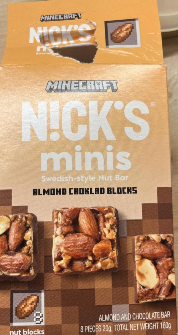 Képek - Nick´s minis swedish-style nut bar almond choklad blocks Minecraft
