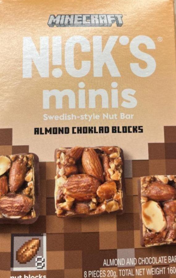 Képek - Nick´s minis swedish-style nut bar almond choklad blocks Minecraft