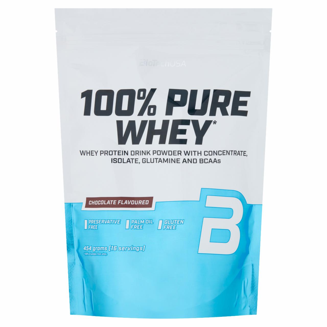 Képek - BioTechUSA 100% Pure Whey csokoládé ízű fehérje italpor cukrokkal és édesítőszerekkel 454 g